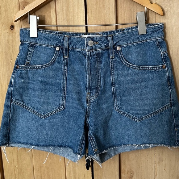 We The Free Classic Blue Button Fly Denim Cut Off Shorts - Picture 2 of 8